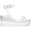 Nero Giardini E615960D Sandali Donna in Pelle E Tessuto - Bianco 38 EU