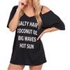 Chalier Copricostume da Spiaggia Donna - Poncho Bikini Cover Up Estivo Blusa e Tunica da Mare con Scollo a V Maglietta Copricostume Stampa Nera