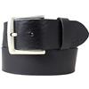 Brazil Lederwaren Cintura in denim in pelle bovina pieno fiore 4,5 cm | Cintura in pelle per donna uomo 45mm | Cintura larga in vera pelle | Nero 130cm