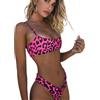 YDYAENIO Bikini Donna Costume da Bagno Donna Costumi Bikini leopardati Femminile Sexy Spiaggia(Rose Red,L)