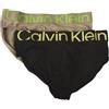Calvin Klein Slip Uomo Mutanda 2 Capi Elastico a Vista Cotone Elasticizzato Articolo NP2722O, NVS Black Sunny Lime Logo/Satellite, Size S/in 28-30 / cm.71-76