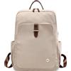 DEEVORCA Zaino Semplice Donna Elegante Zaino Antifurto per 15,6 Pollici Laptop con Maniglia Borsa del College Casuale Viaggio Vacanza Quotidiano Impermeabile Nylon Donna Borse da Scuola Bianco