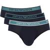 Emporio Armani Men's 3-Pack Core Logoband Brief, Slip Boxer Uomo, Marine/Marine/Marine, L