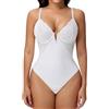 SHAPERIN Body Modellante Donna Pizzo Shapewear Bodysuit Pancia Piatta Faja Body Shaper Sexy Body con Scollo a V Tummy Control Bodysuit Tops