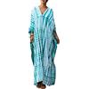 L-Peach Bohemian Kaftan Ampia Camicia da Notte Lunga da Donna Abito da Spiaggia Copricostume Vestaglia Sarong Pareo