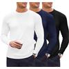 Ekouaer Uomo Maglietta Termica Manica Lunga per Ciclismo Running,S-3XL | Morbida maglietta termica in micropile, biancheria intima calda invernale, elasticizzata, confortevole, delicata sulla pelle