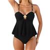 Eauptffy Tankini da donna mare, 2 pezzi, scollo a V, costume da bagno con coppa con canottiera e boyshort, set bikini push up beachwear sexy estivo, costume da bagno separato, costume da bagno con