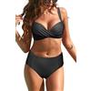 Rayson Donna Bikini a Vita Alta Due Pezzi Swimswear da Bagno Estate Spiaggia Costume Push Up Reggiseno Costumi Nuoto Morbida Stampato