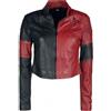 Suiting Style Giacca da donna in vera pelle Squad per le signore | Live Fast Die Harley Clown nero e rosso giacca in pelle