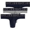 Jockey Perizoma da uomo in microfibra elasticizzato, True Navy/Grigio Quarzo/Blu Navy, Small