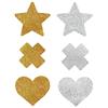 Ypser 80 paia di copricapezzoli usa e getta in raso pastoso multi design per donne, 6 paia di glitter oro e argento, Etichettalia unica