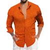 YOSUWOAI Maglia con glitter da uomo con paillette, camicia per carnevale, a maniche lunghe, anni '80, con risvolto sottile, con bottoni, per club, rock, hip hop, discoteca, feste cosplay, P arancione,