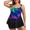 Hanna Nikole Tankini da donna taglie forti, costume da bagno in 2 pezzi, con volant e pantaloncini da bagno, Fiori colorati., 10 Di Più