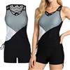 Bpoeee Women's Tummy Control Tankini Swimwear with Built-in Bra Two Piece Swimsuit with Shorts for Beach Pool Vacation (#5,L)