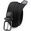 CHAOREN Cintura Elastica Uomo, cinta in Tessuto Elasticizzato 35mm, Casual Elasticizzata Elegante, Nero, 135cm (per vita 115-125cm / 44-47)