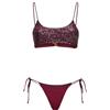 F**K Bikini Donna Top Fisso con Slip Regolabile Bordeaux SW0602-BD
