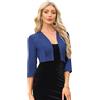 Allegra K Donna Cardigan in Raso per Top Eleganti con Coprispalle Bolero Corto Aperto Davanti con Maniche A 3/4
