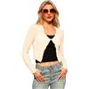 Allegra K Bolero corto da donna, trasparente, per festività, beige., S