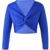 GMVZGQW Danza Wrap Top Ragazze Balletto Dancewear Ginnastica Wrap Top Giacca Cappotto Caldo Cardigan Coprispalle per Pilates, Blu scuro, 150