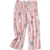 MIA LUCCE Pantaloni pigiama da donna 3/4, Pecora rosa, XXL
