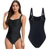 Daelesr Costume Intero Donna Modellante con Arricciatura, S-XXL, Plus Size | Pancia Piatta e Spalline Regolabili, Costumi Interi Piscina Curvy, Costume Bagno Push Up Senza Ferretto, Monokini Mare Nuoto