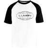 Newtee Lumon Industries Maglietta da Baseball Bianca Unisex Manica Corta Nera Unisex White Baseball T-Shirt Black Short Sleeve