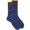 Gallo Calze corte uomo azzurro fantasia tartan