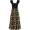 AUSELILY Abito Maxi Senza Maniche Rosa Nera Oro L