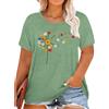 tiorhooe Maglietta da donna con denti di leone, taglie forti, casual, Verde chiaro1, XL