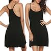 ouansyltg Camicie da notte in cotone per le donne senza maniche Abito da notte con spalline sottili Camicia da notte estiva morbida traspirante da notte, Racerback-nero, Small