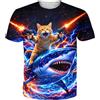 Fanient T-Shirt da Uomo Donna con Stampa Streetwear Maniche Corte Divertente Stampa 3D di Un Ubriaco Stile Sportivo Taglia L