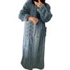YOSUWOAI Camicia da notte da donna, a maniche lunghe, in pile, per il tempo libero, morbido, per la casa, Blu, XL