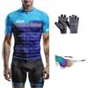 HECLOK Completo Ciclismo Uomo Manga Corta - 9D Gel, Traspirante | 9D Gel, tessuto traspirante e anti-sudore, 3 tasche posteriori, pantaloncini con fondello incluso, per strada e MTB, 4 pezzi