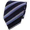 TigerTie XXL Cravatta in seta - blu argento nero striato