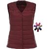 TienNew Gilet Piumino Smanicato Donna Leggero Gilet Piuma Donna Giubbotto Giubbino Smanicato Donna Piumini Giacca Gilet Piumino Puffer Piume Senza Maniche Donna Invernali Down Vest (XXL,Rosso 01)