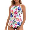 WOWENY Top Tankini da Donna Costume da Bagno Imbottito Top Estivo Abbigliamento da Spiaggia, Senza Slip
