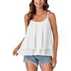 KIFOVEN Canotte da donna fluide senza maniche in chiffon estate 2026 boho a strati vestibilità ampia canottiera carina spiaggia vacanze top, Bianco solido., S