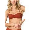 Goldenpoint Donna Costume da Bagno Rainbow - Parte Alta del Bikini - Bralette Leggermente Imbottita con Arricciatura e Spallina Removibile Taglia 2B Colore Marrone