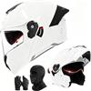 NIKANXIA Casco moto modulare 2in1 omologato ECE con guanti e maschera facciale