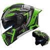 NIKANXIA Casco moto modulare omologato ECE doppia visiera scooter cruiser adulto
