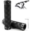 Ruytx Manopole per manubrio da bicicletta, in gomma, antiscivolo, ergonomiche, con chiave esagonale, per MTB e BMX, delicati sul polso, motivo ondulato, 22 mm, nero