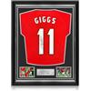Exclusive Memorabilia Maglia del Manchester Utd 1999 autografata da Ryan Giggs. Cornice superiore