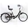 Generic Triciclo cargo per adulti, 24 pollici, 3 ruote, cambio a 7 velocità, telaio in acciaio ad alto tenore di carbonio, capacità di carico 120 kg, per sport all'aria aperta, colore nero.