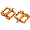 Caswynlife Pedali piatti per bici con lavorazione CNC, in alluminio leggero, antiscivolo, per MTB e biciclette elettriche (arancione)