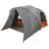 GFMGUEMV Tenda a cupola per 6 persone con copertura antipioggia, tenda impermeabile in taffetà 500 x 314 x 206 cm, grigio e arancione, campeggio con rivestimento rimovibile e sistema E-Port