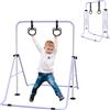 HOMCOM Sbarra da ginnastica per bambini, pieghevole, barra per ginnastica regolabile in altezza, con anelli, per bambini dai 3 anni in su, 88-128 cm, dispositivo di allenamento fino a 50 kg, per