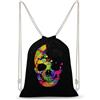 FWJZDSP Zaino con coulisse a forma di teschio acquerellato, borsa a tracolla da viaggio, sportiva, da palestra, unisex