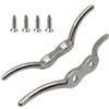 Générique Seil Sicherungs Klampen Haken - 11.2 CM Stivali Seilhalter Set | Edelstahl 316 Klampenhalter - Rostfreie Kajak und Yacht Befestigung mit Schrauben für sichere Seilfixierung Auf Decks