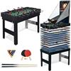 Relaxdays Tavolo da gioco 20 in 1, calcio balilla, biliardo, air hockey, ping-pong, basket, poker, nero