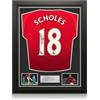 Exclusive Memorabilia Maglia del Manchester United autografata da Paul Scholes. Incorniciata.